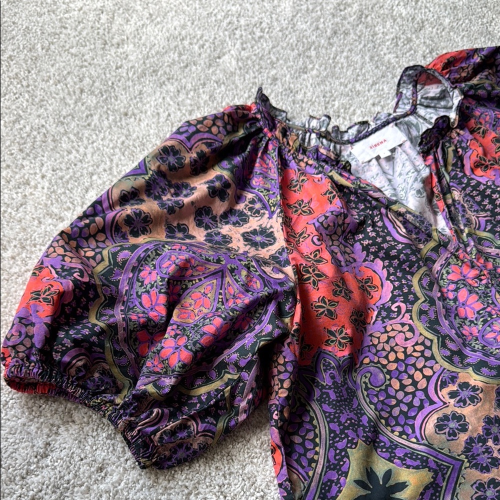 Xirena colorful puff sleeve Women's Top - Picture 2 of 5